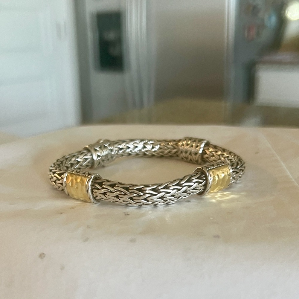 John Hardy Two-Toned Classic Chain Hammered Bracelet